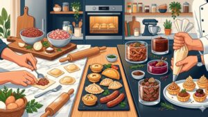 Разнообразные мясные начинки для полуфабрикатов в современном стиле для обзора кулинарных решений 2026 года